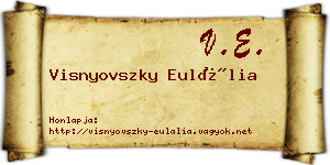 Visnyovszky Eulália névjegykártya